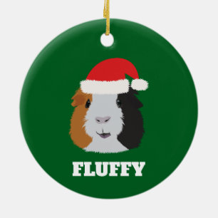 Orange, White, and Black Guinea Pig Ornament