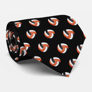 Orange, White and Black Volleyball Tie
