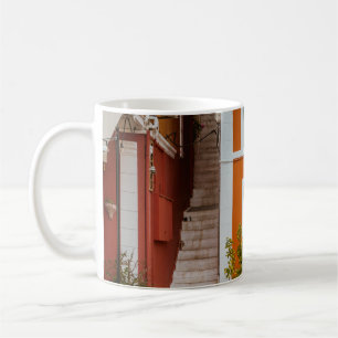 ORANGE WHITE AND GRAY CONCRETE BUILDING COFFEE MUG