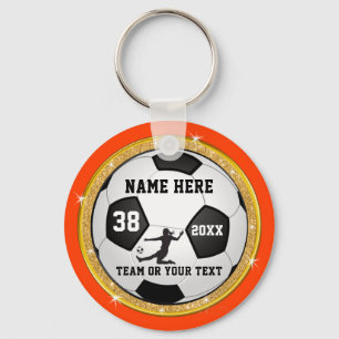 Orange, White, Black and Gold Girls Soccer Goodies Key Ring