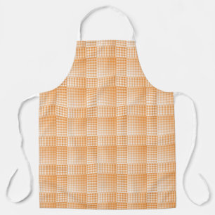 Orange White Checker Abstract Pattern Apron