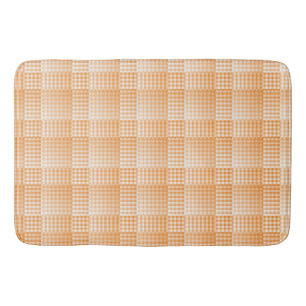 Orange White Checker Abstract Pattern Bath Mat