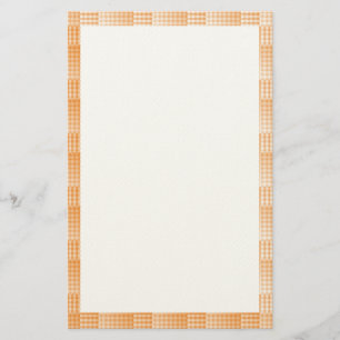 Orange White Checker Abstract Pattern Stationery
