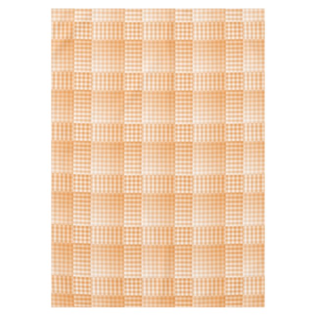 Orange White Checker Abstract Pattern Tablecloth (Front)