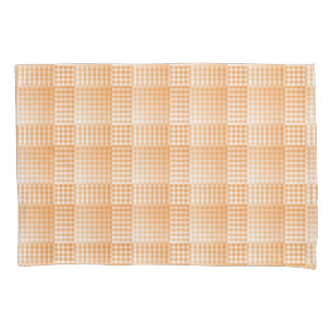 Orange White Chequered Abstract Pattern Pillowcase