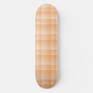 Orange White Chequered Abstract Pattern Skateboard