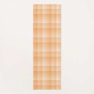 Orange White Chequered Abstract Pattern Yoga Mat