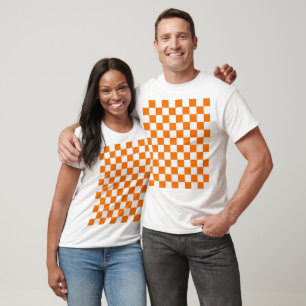 Orange & White Chequered - Cool, Funny, and Quirky T-Shirt