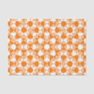 Orange White Chequered Diamond Plaid Pattern Tissue Paper