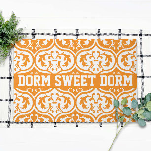 Orange White College Cool Fun Dorm School Home Doormat