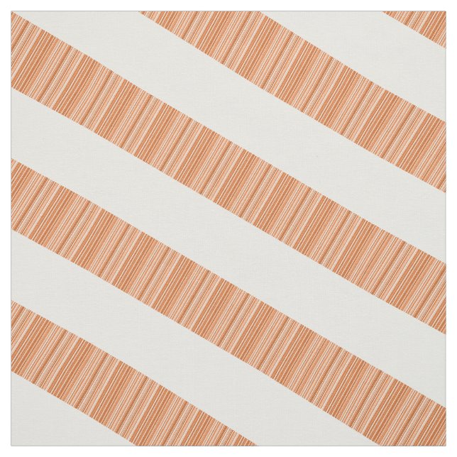 Orange White Diagonal Modern Stripes Fabric (Swatch)