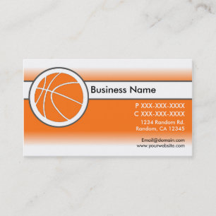 Orange white fade basketball business cards