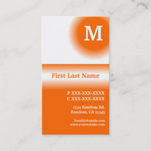 Orange white fade vertical business cards