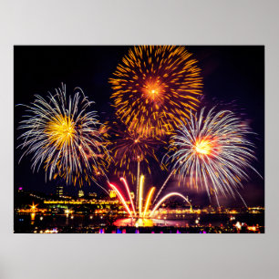 Orange&White Fireworks Poster
