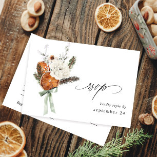 Orange & White Floral w Meal RSVP