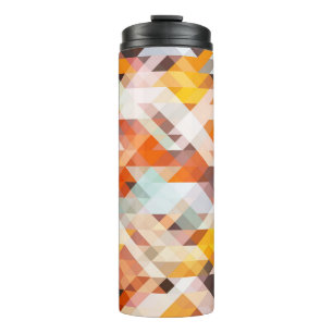 Orange White Geometric: Polygonal Background Thermal Tumbler