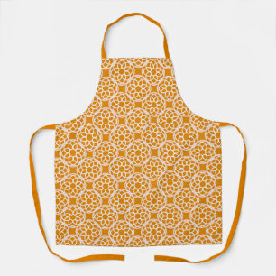 Orange White Geometric Seamless Pattern Apron