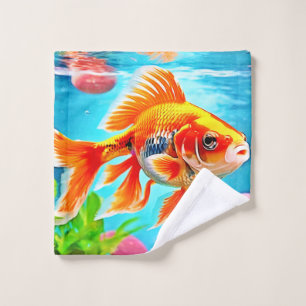 Orange White Goldfish Bath Towel Set