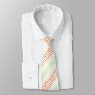 Orange White Green and Yellow Tie