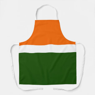 Orange White Green Plain Colour Block Design  Apron