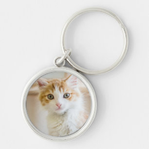 Orange & White Kitten Key Ring