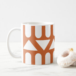 Orange White Modern Geometric Coffee Mug