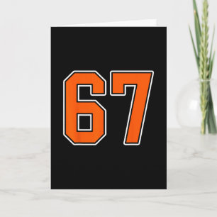 Orange White Number 67 Jersey Player Uniform #67 Card