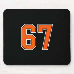 Orange White Number 67 Jersey Player Uniform #67 Mouse Mat