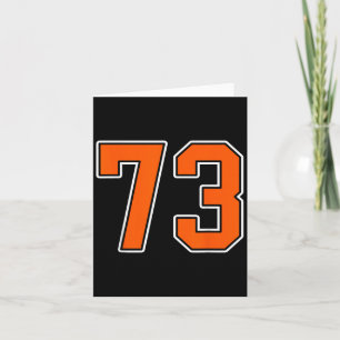Orange White Number 73 Jersey Player Uniform #73 Card
