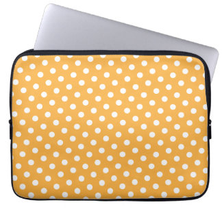 Orange & White Polka Dot Laptop Sleeve