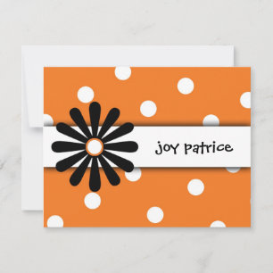 Orange & White Polka Dot Note Card