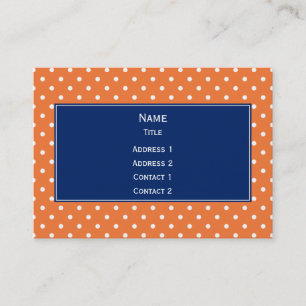 Orange, White Polka Dot with Royal Blue Business Card