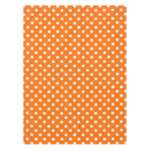 Orange White Polka Dots Design Tablecloth