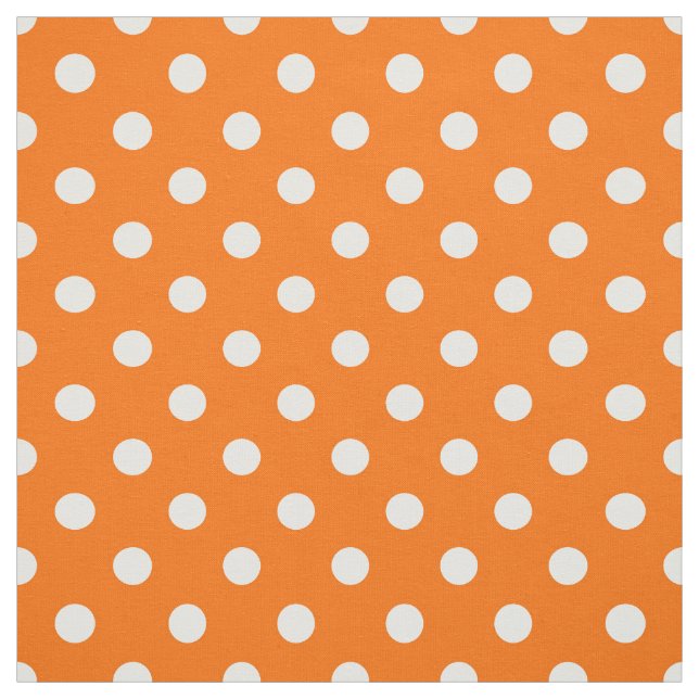Orange White Polka Dots Textile Fabric (Swatch)