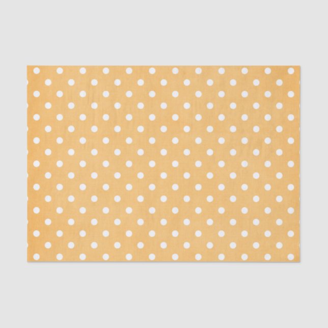 ORANGE & WHITE POLKA DOTS  TISSUE PAPER (Front)