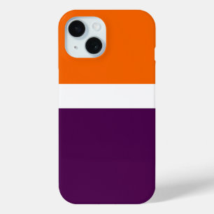 Orange White Purple Plain Colour Block Design  iPhone 15 Case