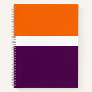 Orange White Purple Plain Colour Block Design  Notebook