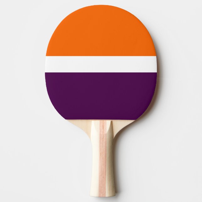 Orange White Purple Plain Colour Block Design  Ping Pong Paddle (Front)