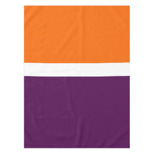 Orange White Purple Plain Colour Block Design Tablecloth