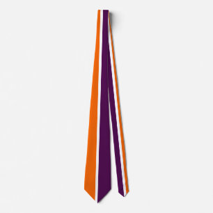 Orange White Purple Plain Colour Block Design  Tie