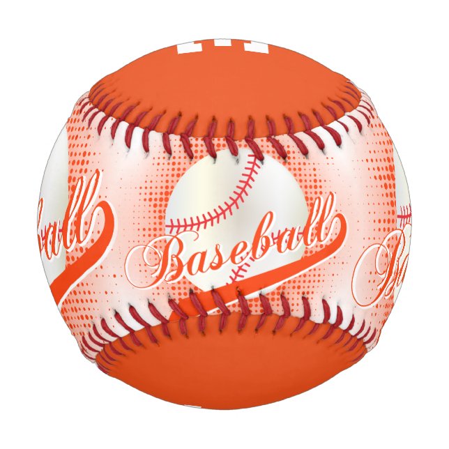 Orange | White Retro Baseball Sports (Back)