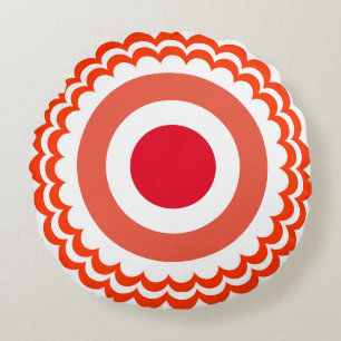 Orange white round cushion
