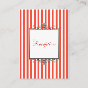 Orange White Silver Stripes Scrolls Enclosure Card