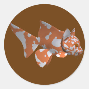 Orange-White Spotted Catfish Classic Round Sticker