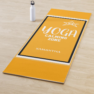Orange White Star Yoga Mat
