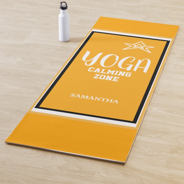 Orange White Star Yoga Mat (In Situ)