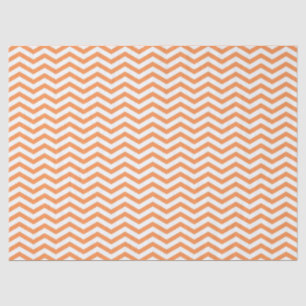 Orange White Striped Chevron Pattern Tissue Paper