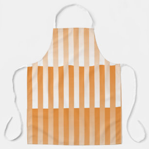 Orange White Striped Pattern Apron