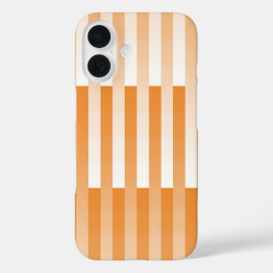 Orange White Striped Pattern iPhone 16 Case