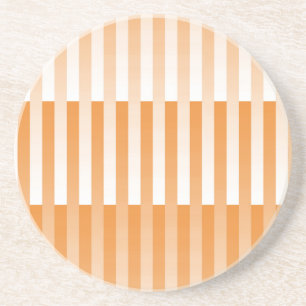 Orange White Striped Pattern Coaster